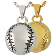 Silver Baseball Keepsake Pendant for Cremains